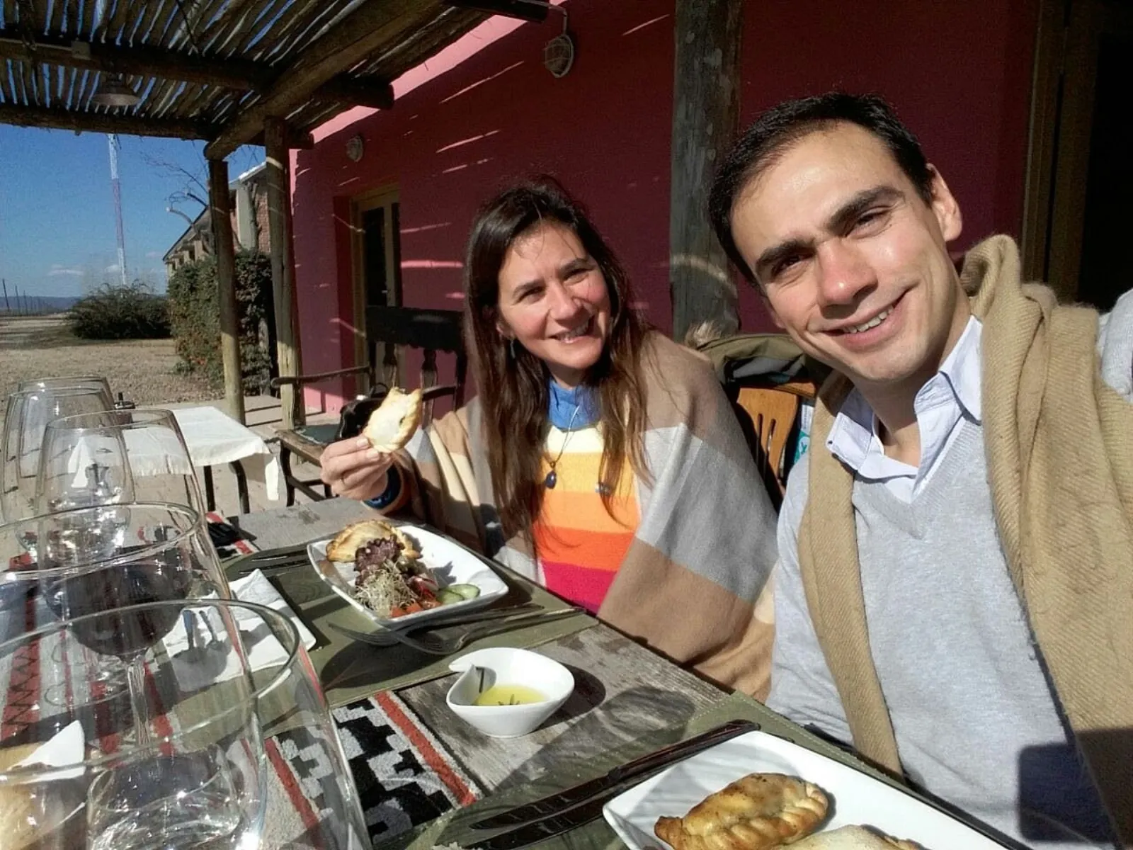 A toast at the bar of a family winery