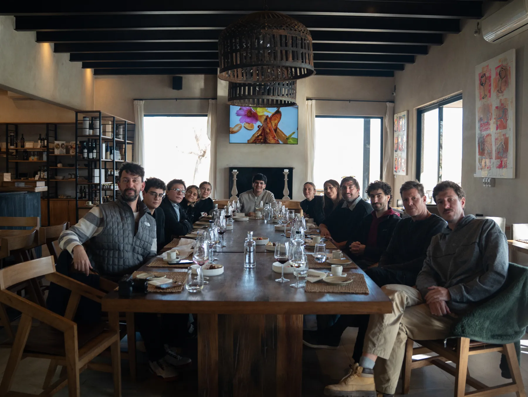 The whole group around the table